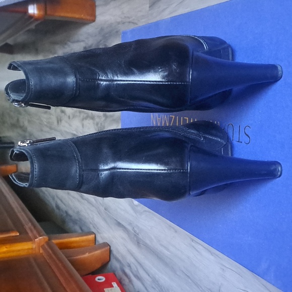 Winter heeled ankle boots, black leather, sz37 - Picture 4 of 6